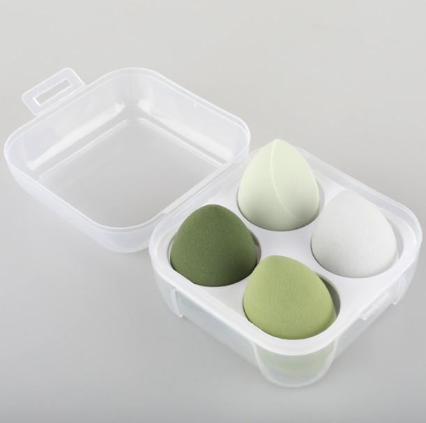 Набор спонжей для макияжа в форме капли в футляре 4 шт. (2287661877)