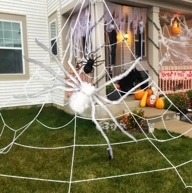 Паук на Хэллоуин декоративный 150 см Белый (625666) - фото 4 Паук на Хэллоуин декоративный 150 см Белый (625666) - фото 4