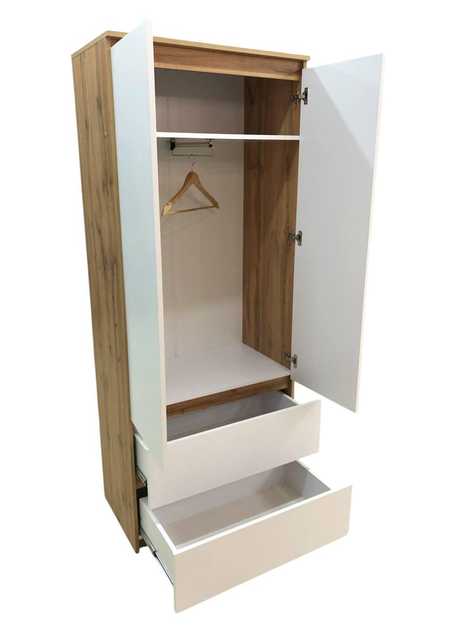 Шафа Кватро 2/2 з висувним вішаком 800х1990х470 мм Дуб аппалачі/Німфеа альба - фото 5