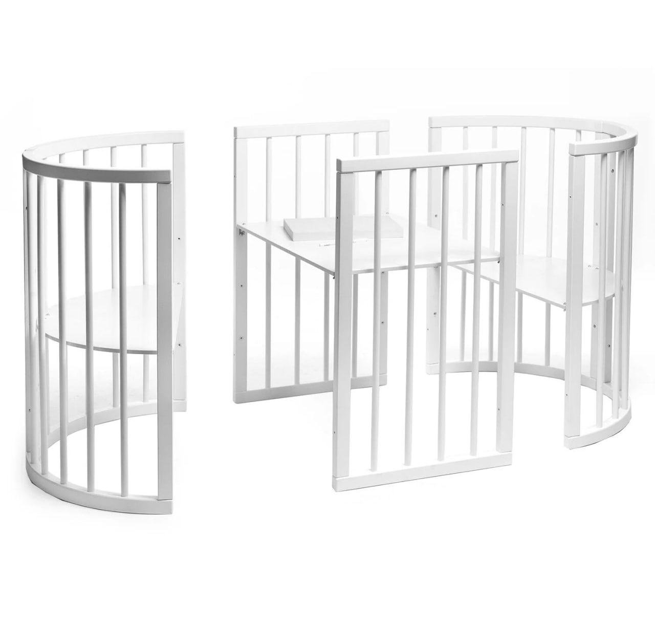 Детская овальная кроватка OBRIY из бука с маятниковым механизмом (28119076) - фото 4