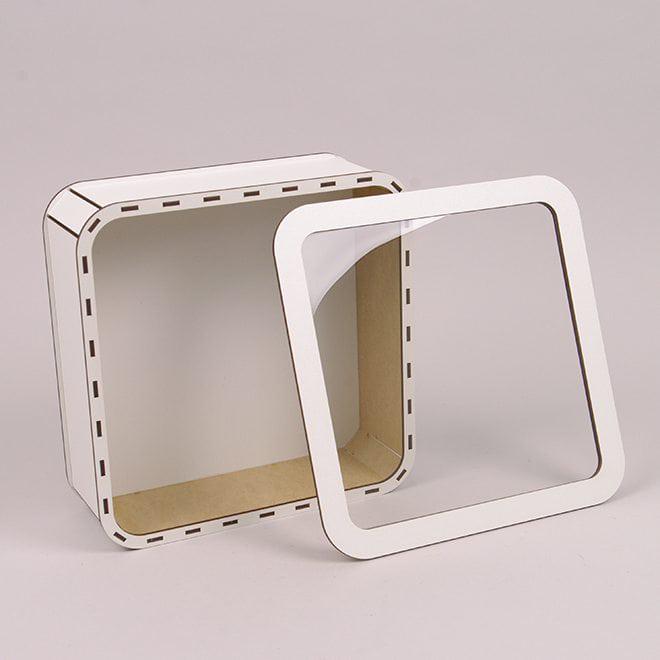 Коробка подарочная Flora квадратная с прозрачной крышкой Белый (33063) - фото 3 Коробка подарочная Flora квадратная с прозрачной крышкой Белый (33063) - фото 3