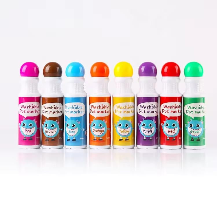 Маркери пальчикові DOT для творчості точкові фарби для малювання та живопису на водній основі 8 кольорів - фото 4