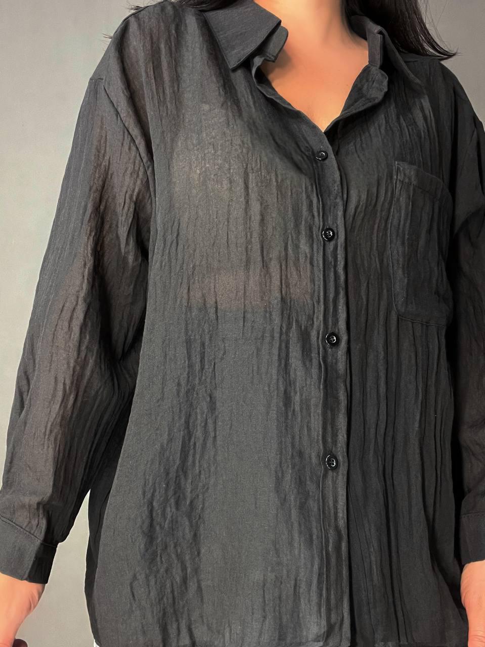 Рубашка женская Xingyue 388 с карманом жатка OS Черный (26730538) - фото 5 Рубашка женская Xingyue 388 с карманом жатка OS Черный (26730538) - фото 5