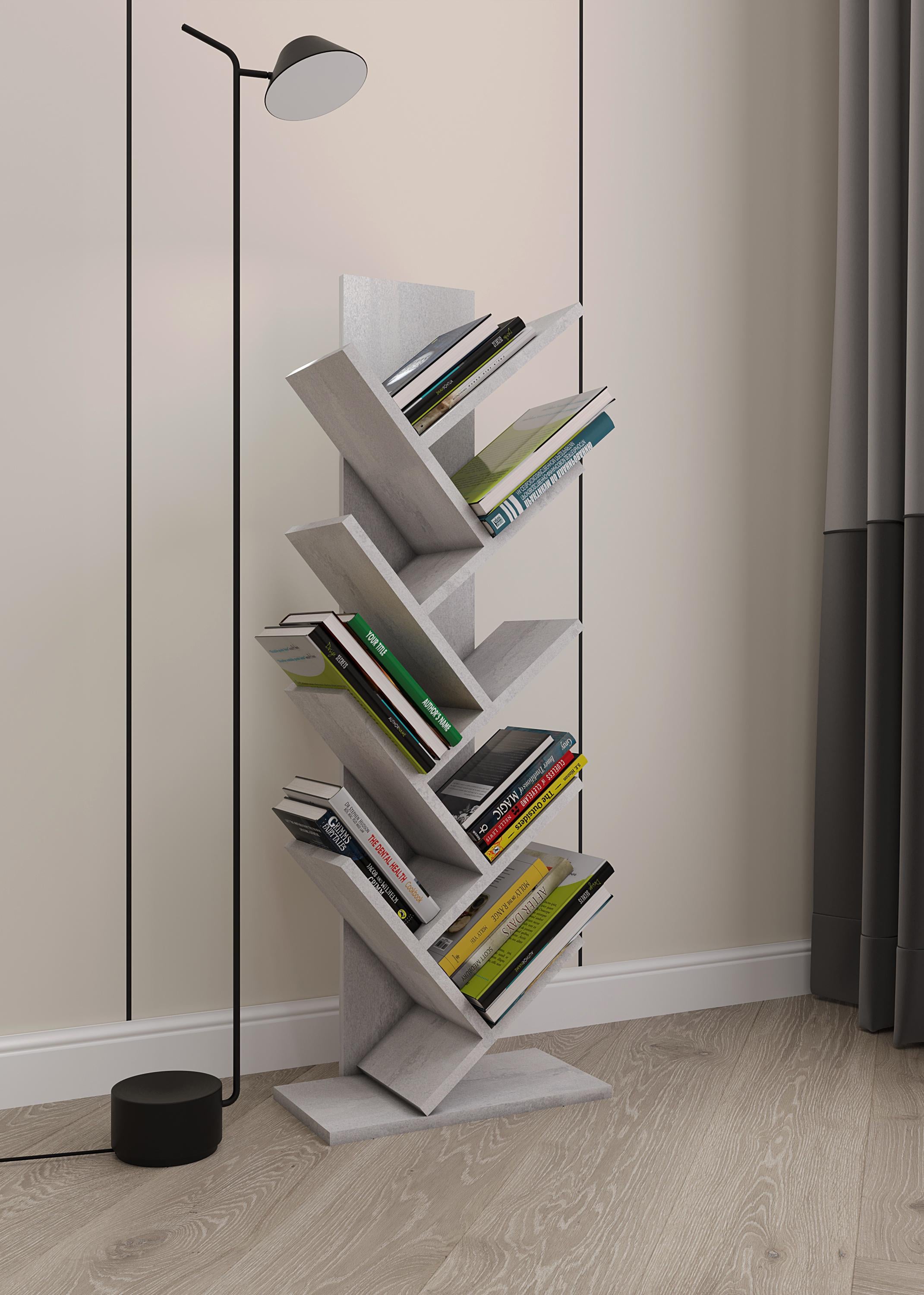 Полка книжная фигурная P-33 400x216x1100 мм Бетон