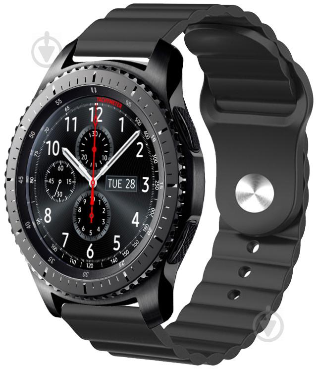 Ремешок силиконовый 22мм для Samsung Gear S3 | Galaxy Watch 46 | Galaxy Watch 3 45 mm LineS BeWatch Черный