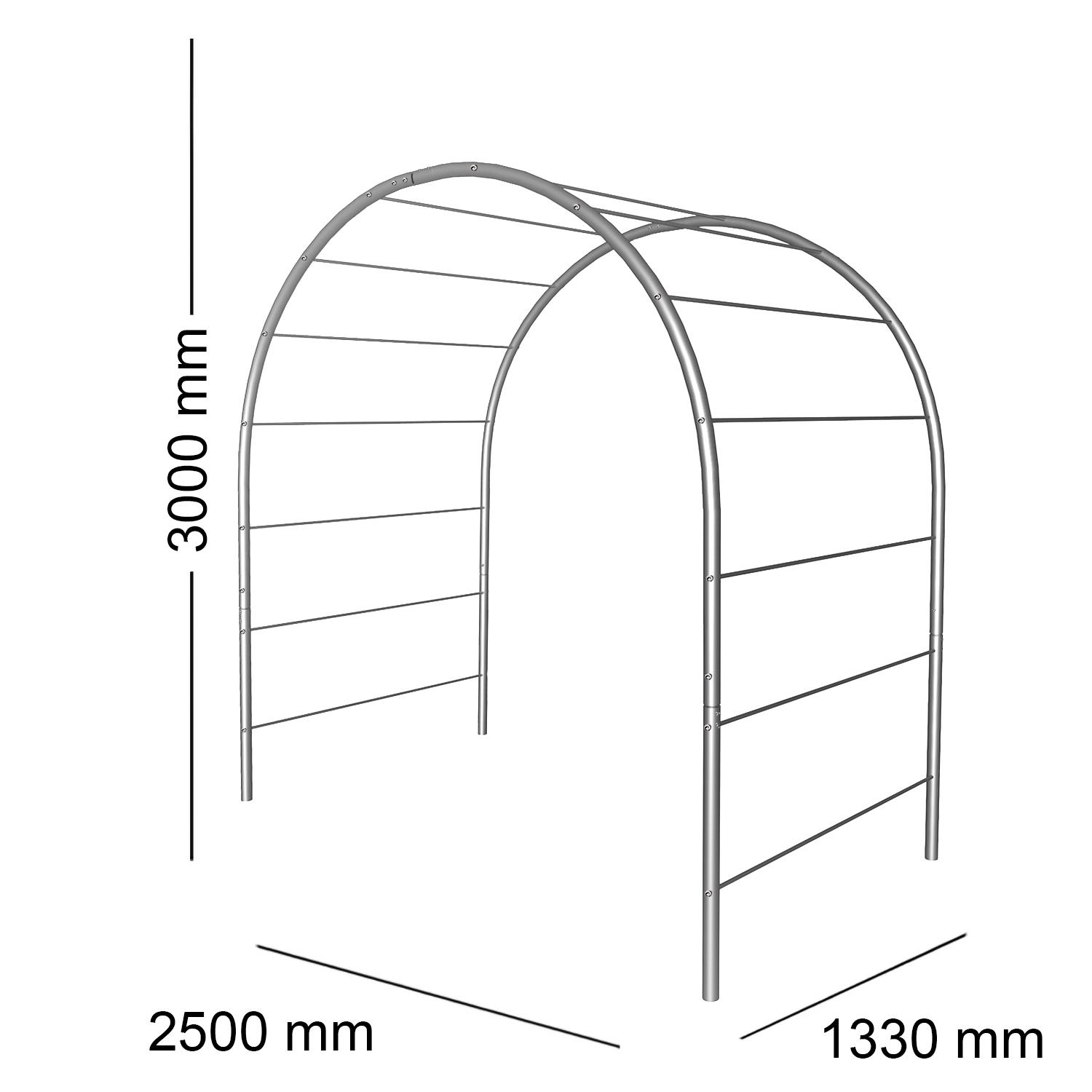 Опора для рослин арка садова 3000х2500х1330 мм d 28 мм/d 12 мм (АС-D28/D12-3000*2500*1330) - фото 2