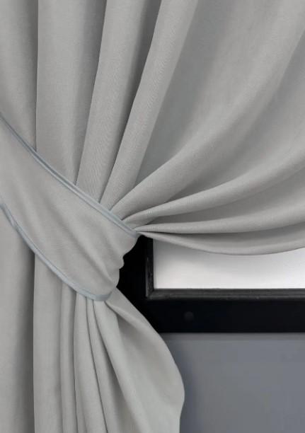 Комплект штор коротких Sparta мікровелюр 1,3х1,7 м 2 шт. Світло-сірий (1197ш) - фото 5