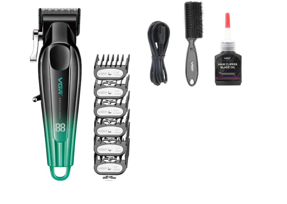 Машинка аккумуляторная VGR для стрижки Зеленый (V-662)