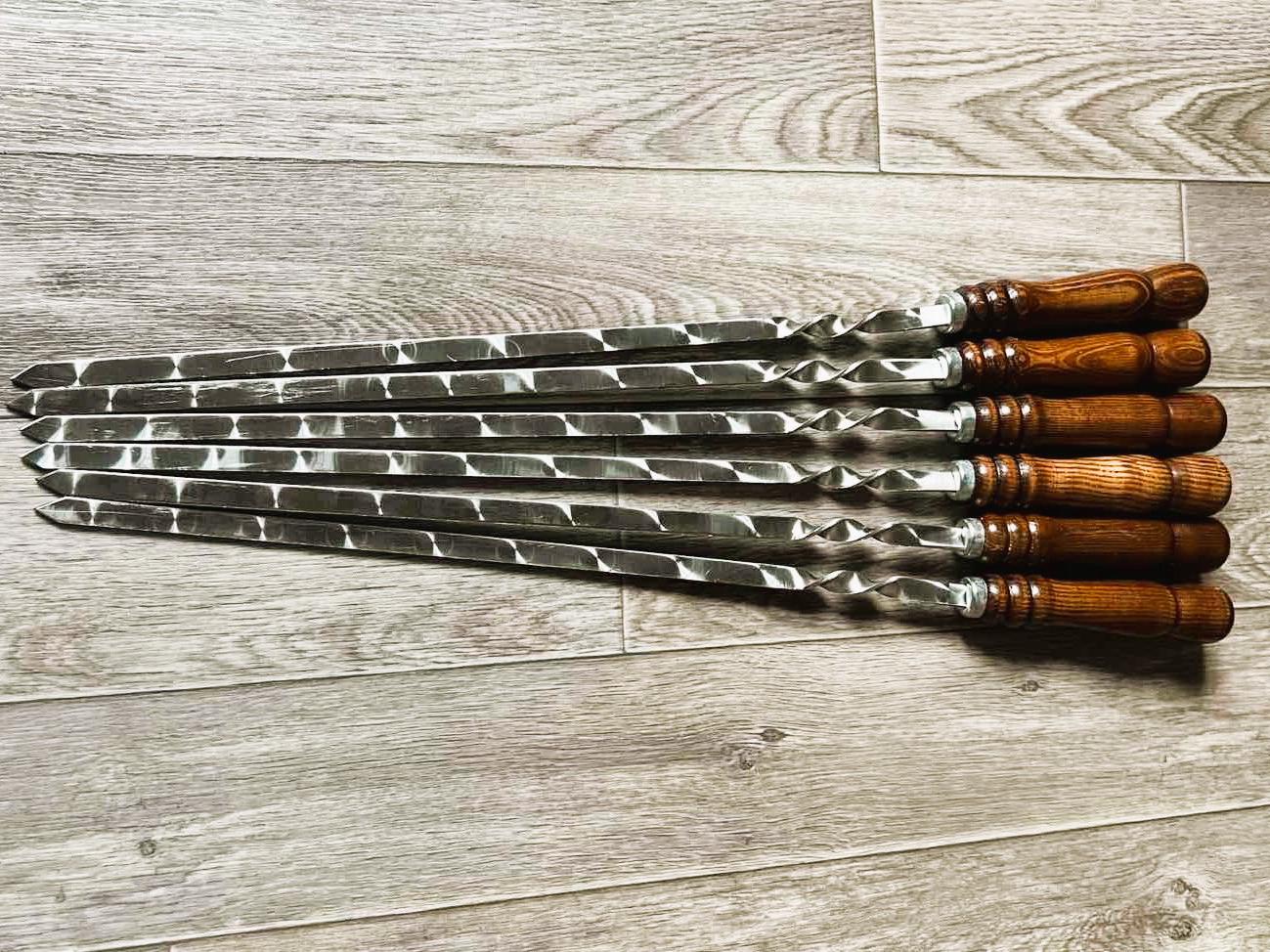 Набор шампуров с деревянной рукояткой 600x3x12 мм 6 шт. (7097) - фото 3