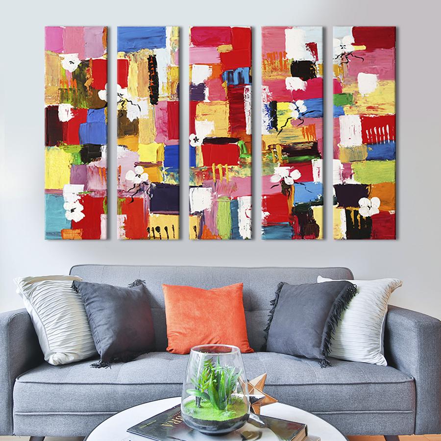 Картина модульная из 5 частей Полотно с яркими красками 155x95 см (11-51)