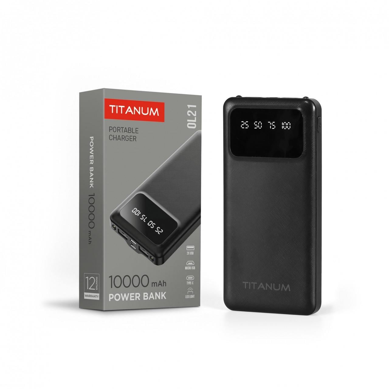 Павербанк TITANUM TPB-OL21 чорний 10000mAh