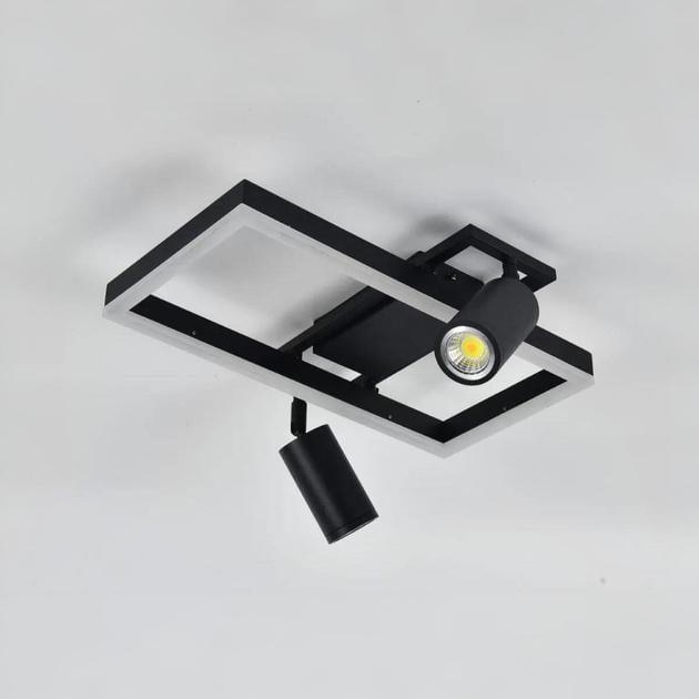 LED-люстра стельова Valeso з прямокутним каркасом 3000/4500/6000К IP20 CH8015 BK 34W Чорний (28686567)