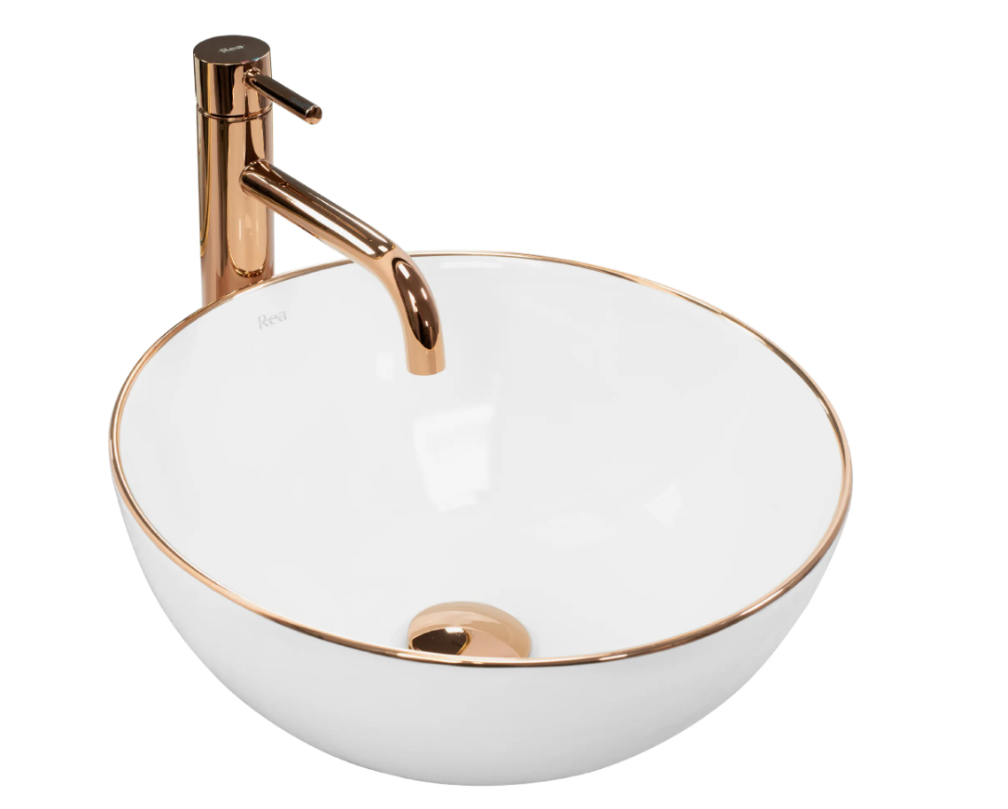 Умывальник накладной Rea STELLA Rose Gold Edge (2808389747)