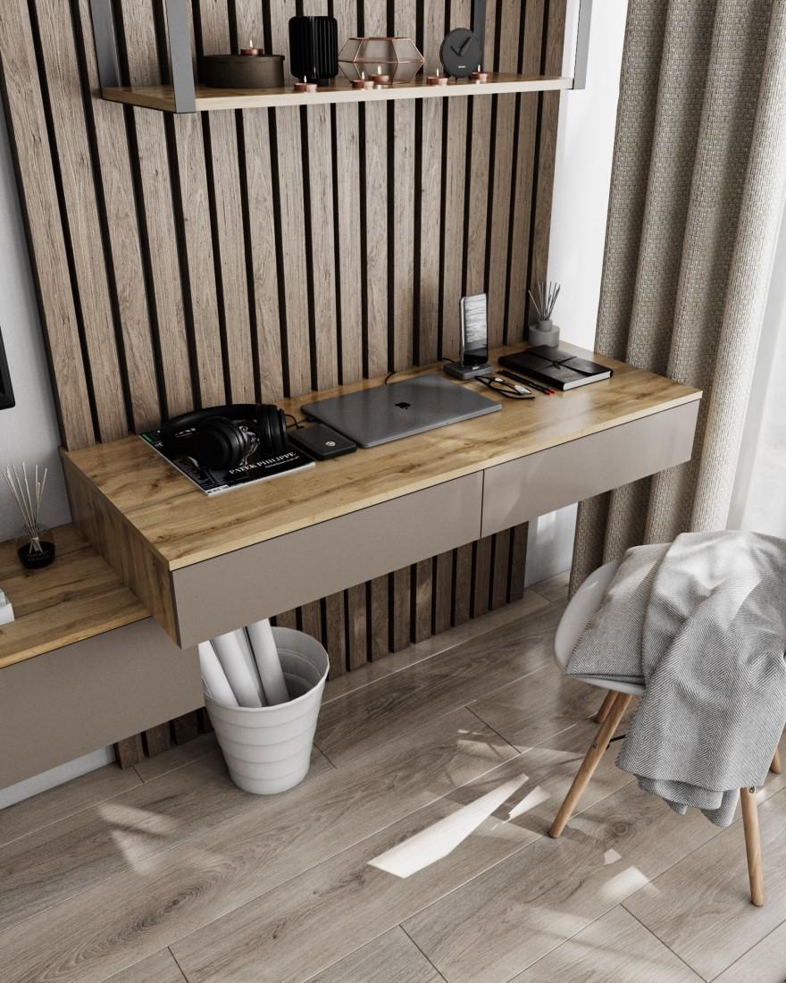 Комп'ютерний стіл 1200х500х160 мм Дуб Аппалачі/Капучино (FT-222)