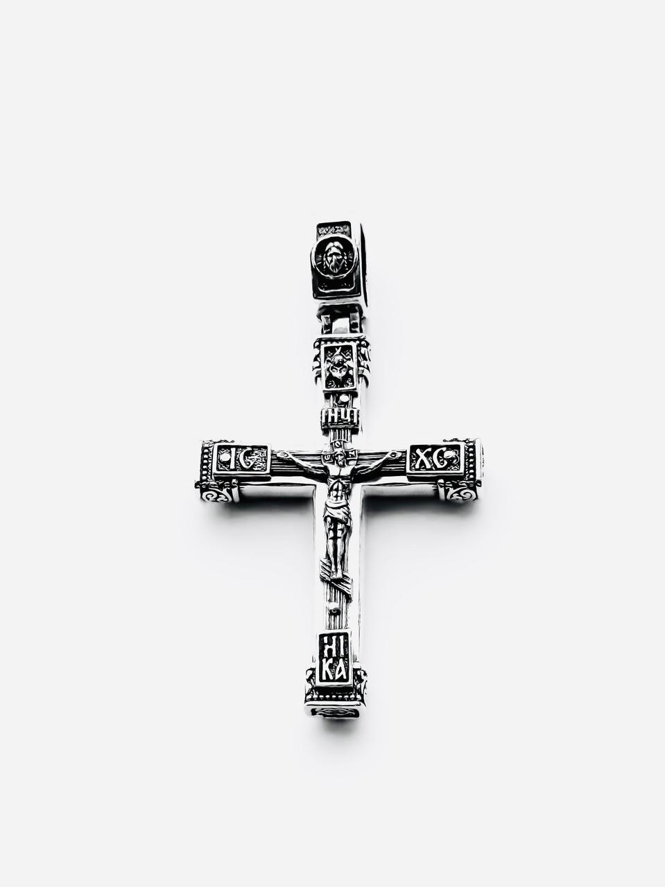 Крестик серебряный мужской с распятием (КДУ-55)