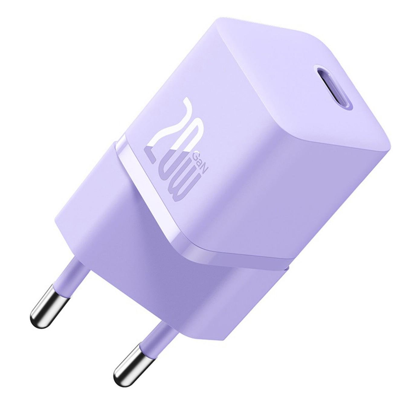 Зарядний пристрій мережевий BASEUS GaN5 Fast Charger mini 1C на 20W Purple (CCGN050105)