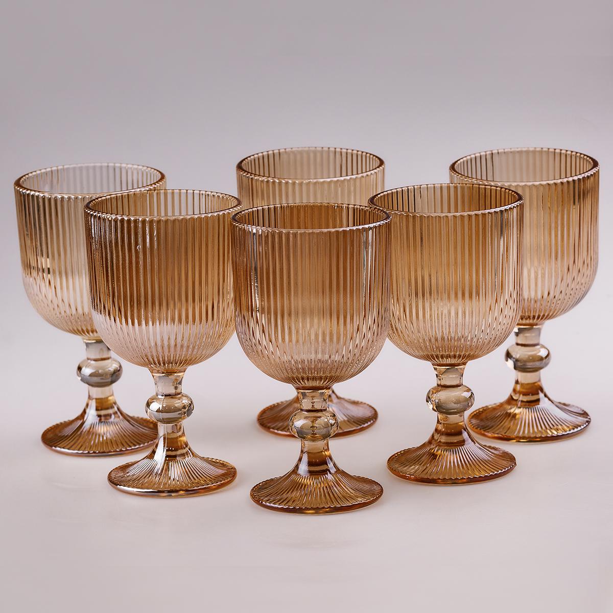 Набір келихів фігурні ребристі із товстого скла 6 шт. Tea (HP7114A) - фото 1 Набір келихів фігурні ребристі із товстого скла 6 шт. Tea (HP7114A) - фото 1