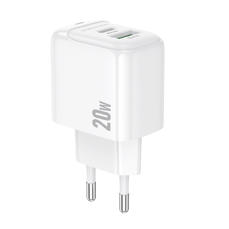 Зарядний пристрій для телефонів Borofone BAS44A Potential PD20W+QC3.0 charger EU White (24706)