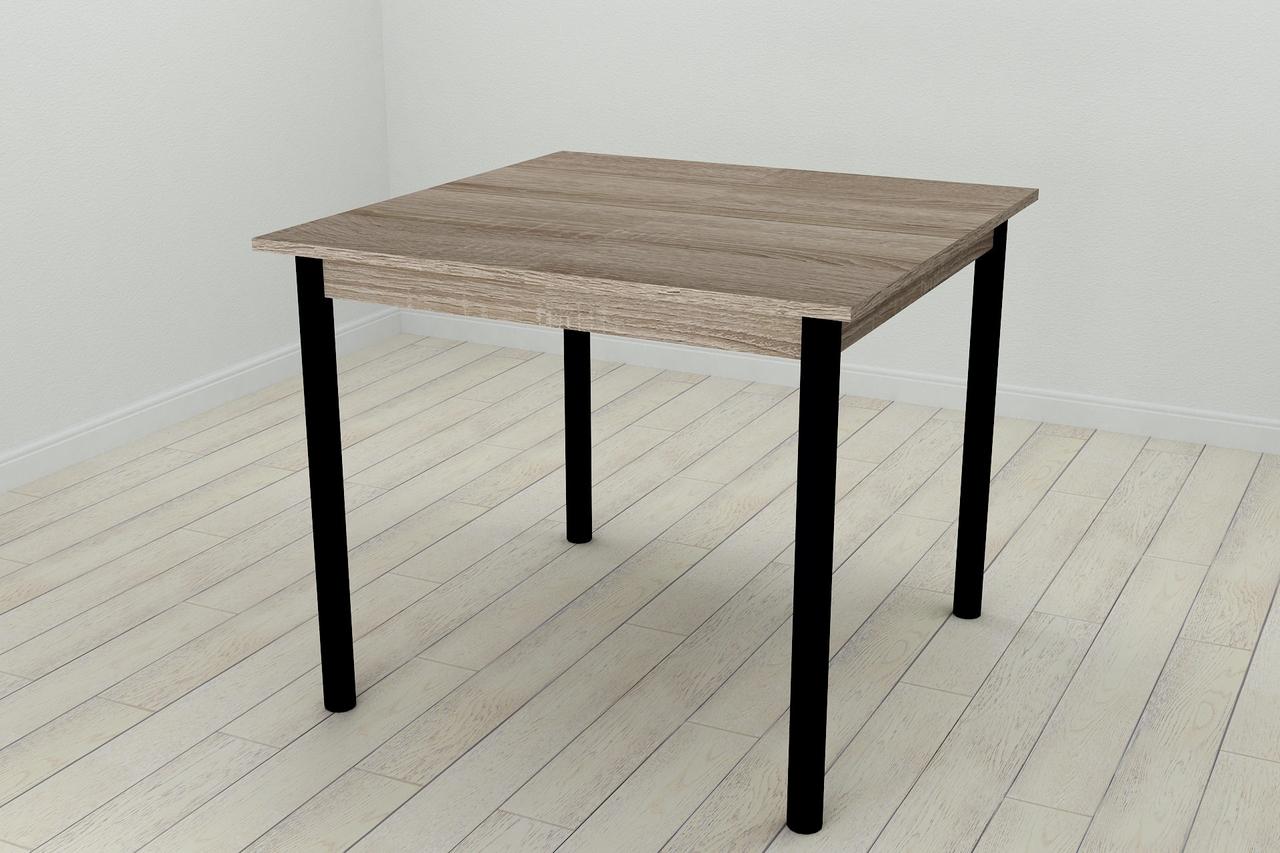 Стол кухонный Ferrum-decor Агата ДСП 16 мм 75x90x90 см Черный/Сонома Трюфель (AGA0005)