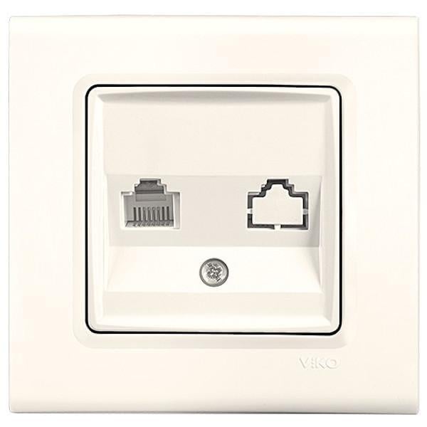 Розетка телефонная Viko Linnera Кремовый
