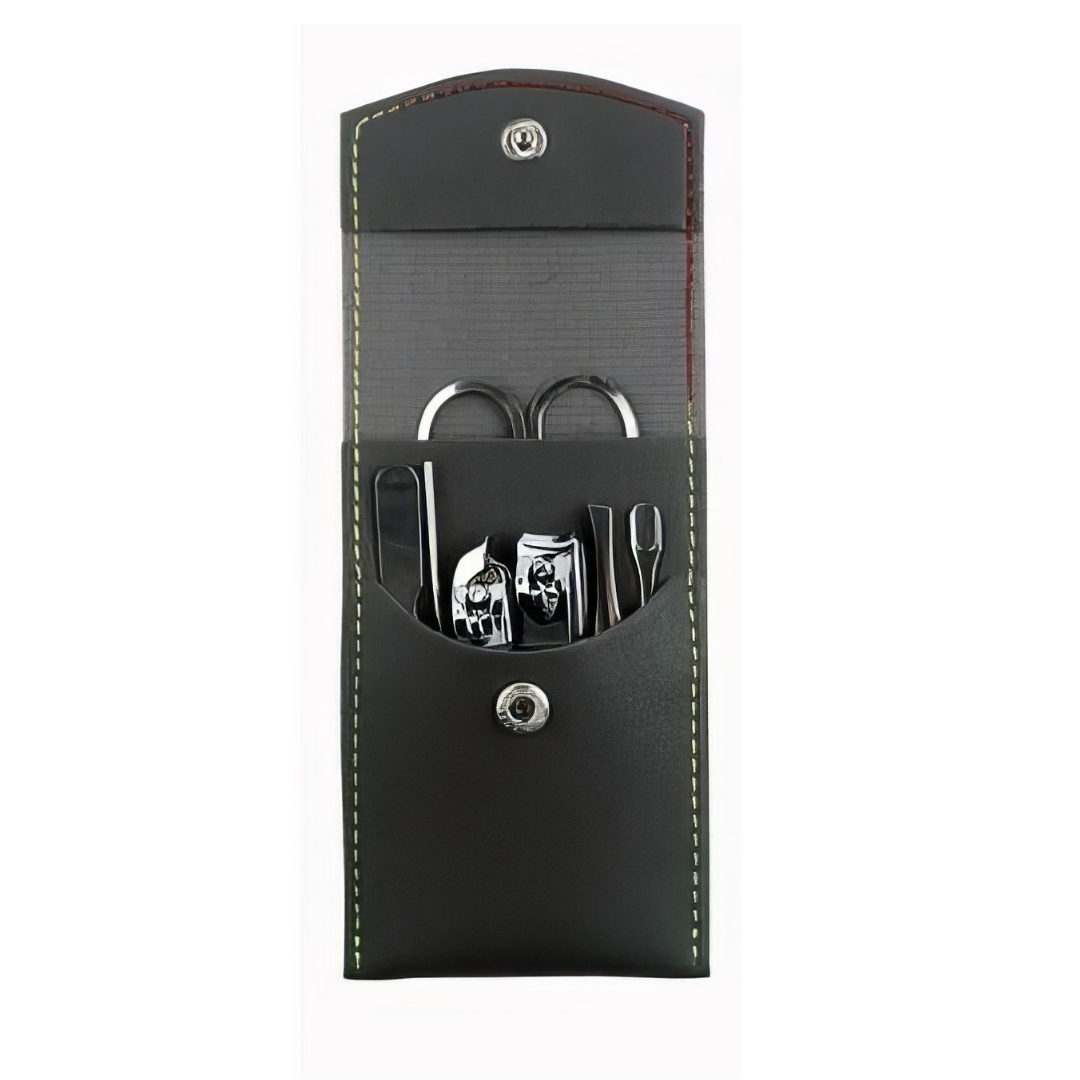 Набір інструментів для манікюру та педикюру в чохлі 7 шт. Чорний