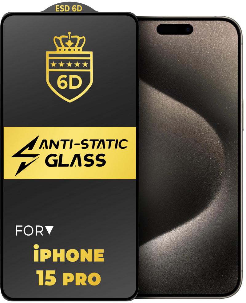 Стекло защитное 6D Anti-Static iPhone 15 Pro Glass Shield (34177)