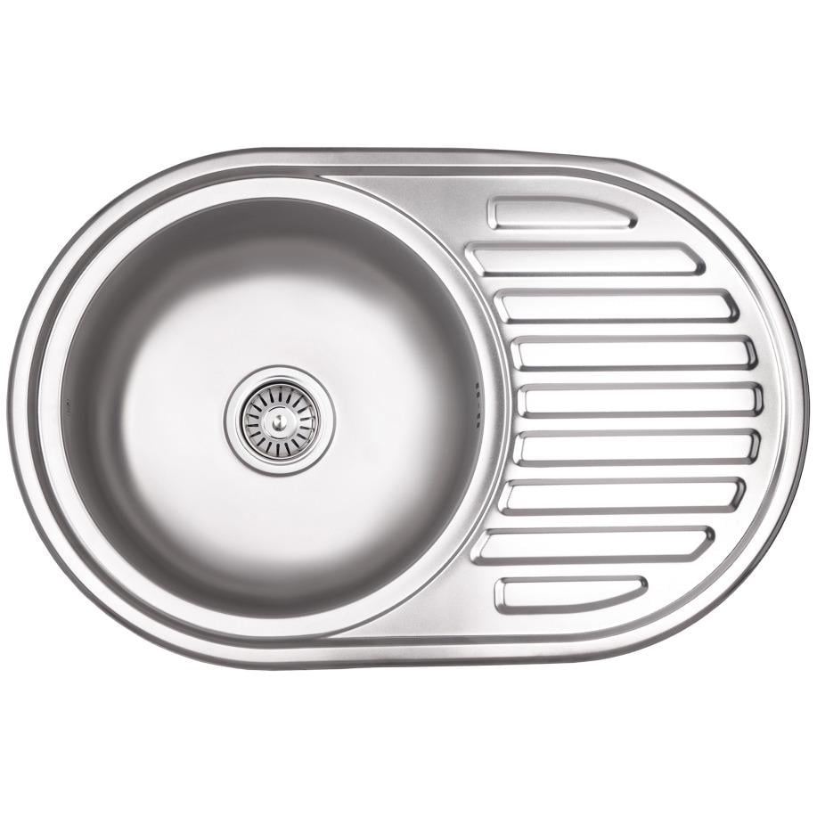 Мийка кухонна Brinex нержавіюча сталь BRIN7750MDEC08 770x500 мм овальна 0,8 мм (270128)