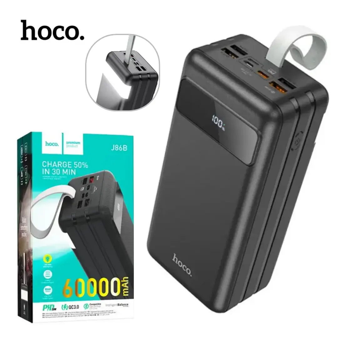 Повербанк Hoco J86B с фонариком 60000 mAh (2398501468) - фото 8