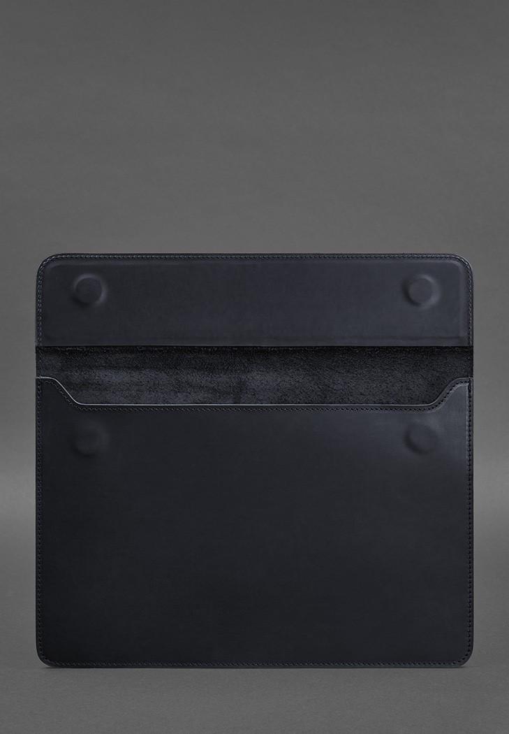Чехол кожаный-конверт на магнитах для MacBook 14 Crazy Horse Синий (A-027598) - фото 4