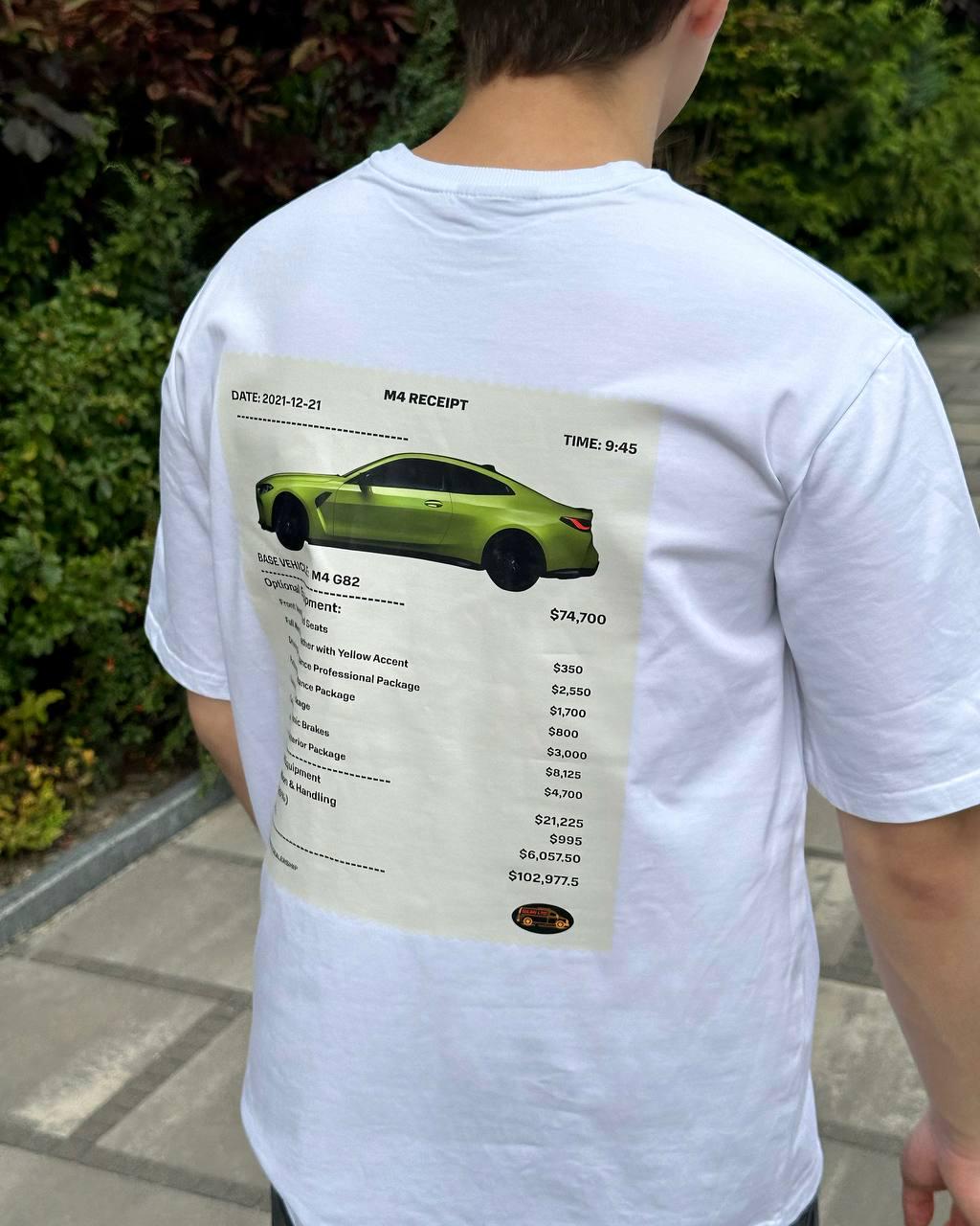Футболка MEAN LTD RECEIPT BMW M4 G82 M Белый (MLD28801502) - фото 4 Футболка MEAN LTD RECEIPT BMW M4 G82 M Белый (MLD28801502) - фото 4