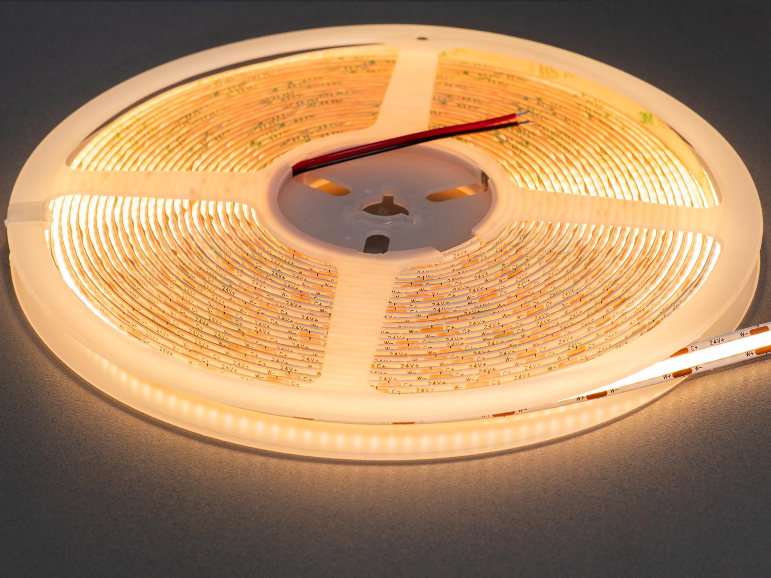 Светодиодная лента адресная 24 В 120 диодов на метр 8 мм Теплый/Холодный Белый (P24B-COB-624-CW+WW-20-8) Светодиодная лента адресная 24 В 120 диодов на метр 8 мм Теплый/Холодный Белый (P24B-COB-624-CW+WW-20-8)