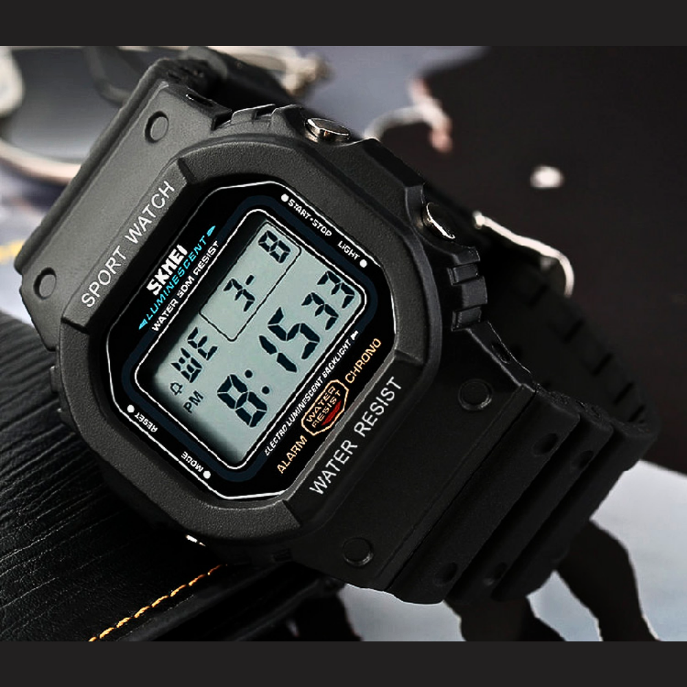 Наручные часы мужские Skmei спортивные электронные водонепроницаемые противоударные с подсветкой Черный (1134) - фото 9 Наручные часы мужские Skmei спортивные электронные водонепроницаемые противоударные с подсветкой Черный (1134) - фото 9