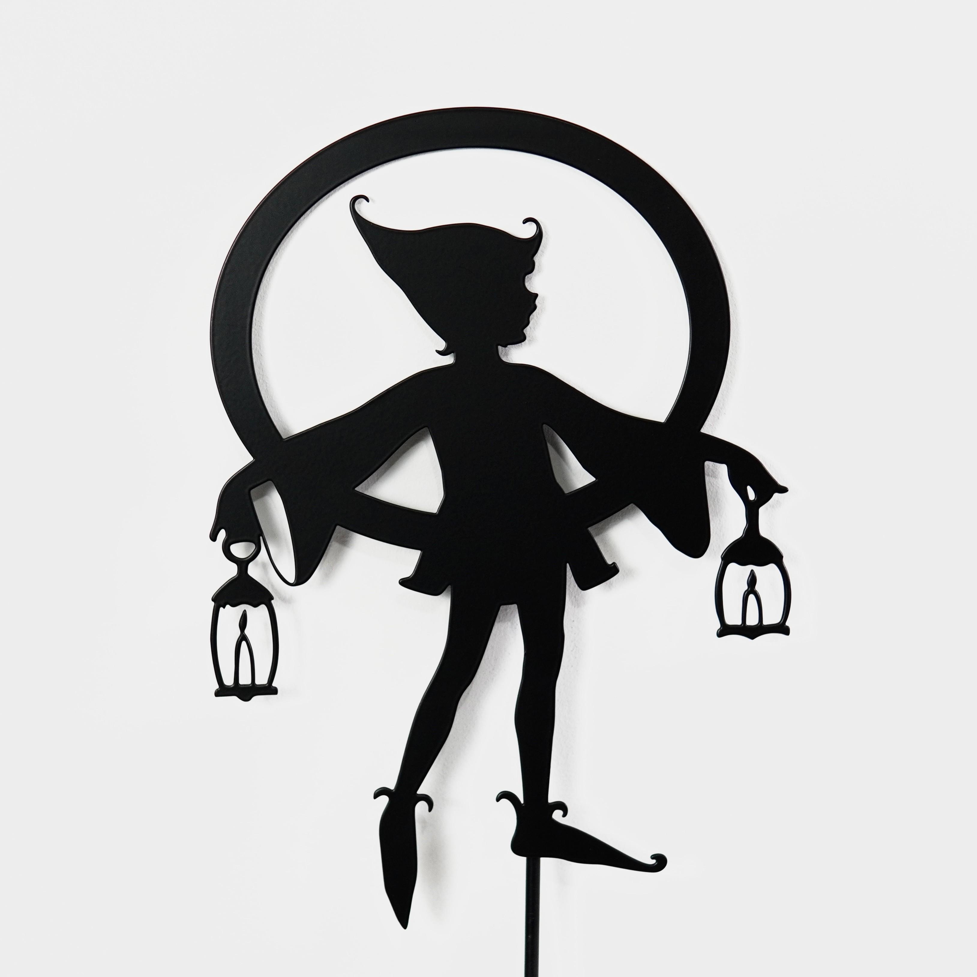 Садовая фигура Эльф с фонариками из металла (DCR202)