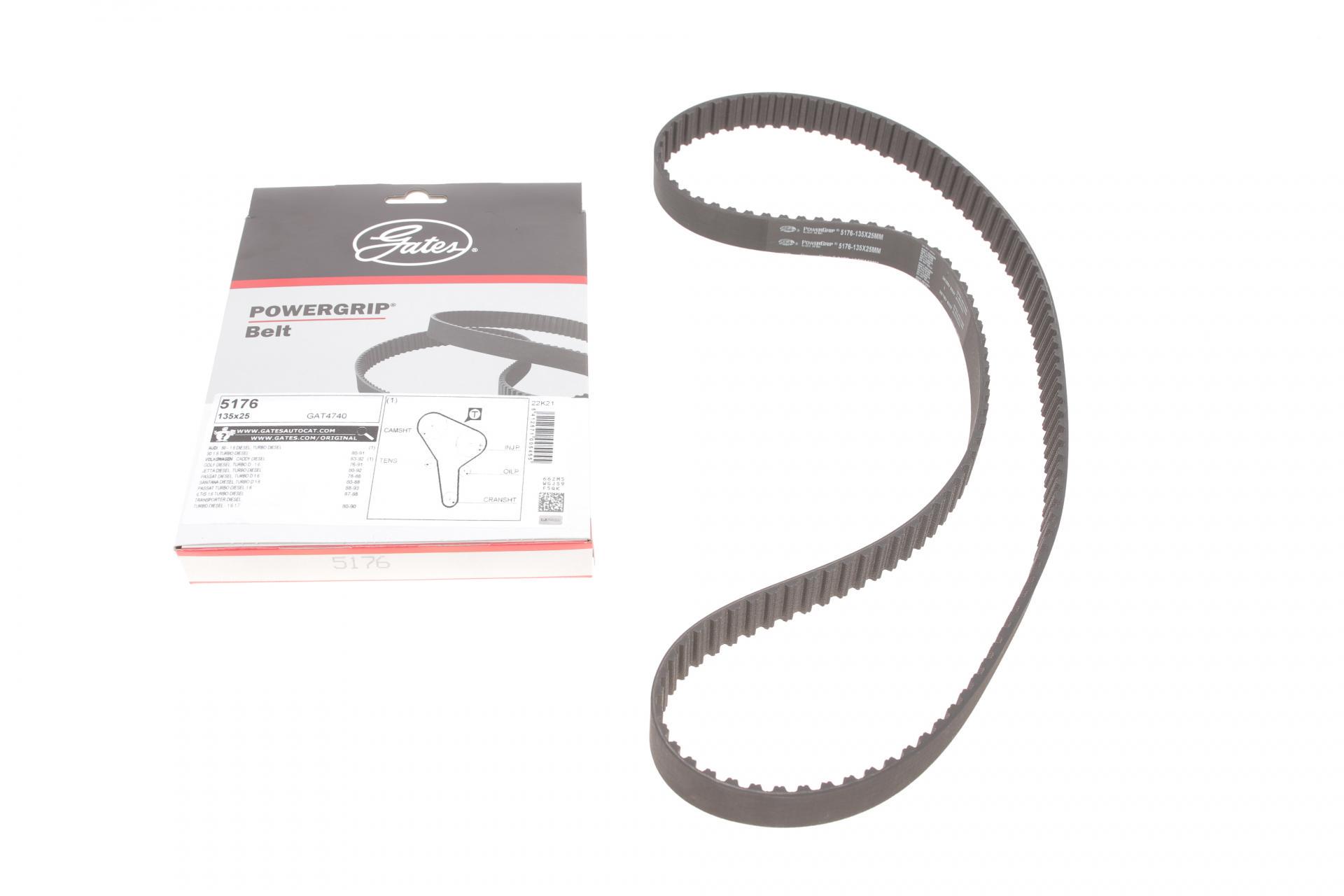 Ремінь ГРМ VW Golf I/II/VW Passat/Audi 80 1.6D/TD -93 5176 GATES Ремінь ГРМ VW Golf I/II/VW Passat/Audi 80 1.6D/TD -93 5176 GATES