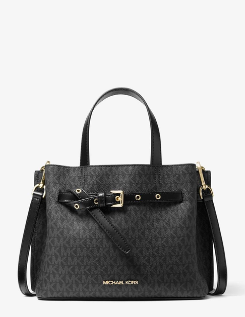 Жіноча сумка Michael Kors Emilia Small Logo Satchel Чорний (23870884)