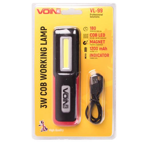 Переноска Voin VL- 99 3 W COB + 3 W XPE АКБ1200 mAh магнит (419154)