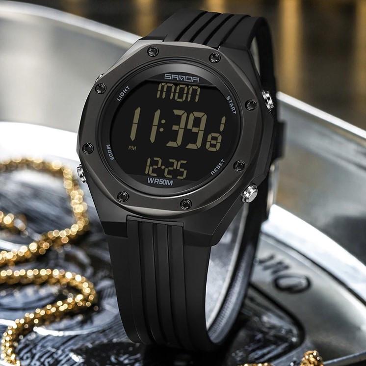 Часы наручные электронные Sanda Timer с подсветкой и таймером Черный (6093) - фото 7 Часы наручные электронные Sanda Timer с подсветкой и таймером Черный (6093) - фото 7