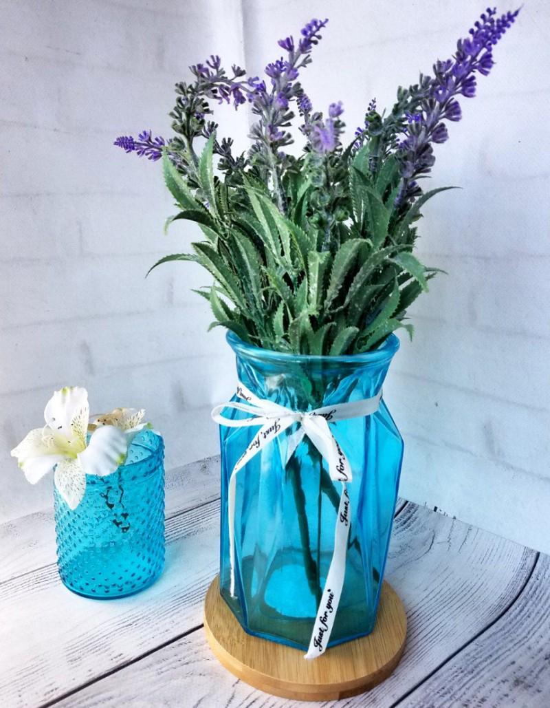 Ваза стеклянная Viva AURORA 18 см Синий