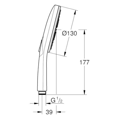 Ручной душ Grohe RAINSHOWER SMARTACTIVE 26574000 на 3 режима струи (81665) - фото 2