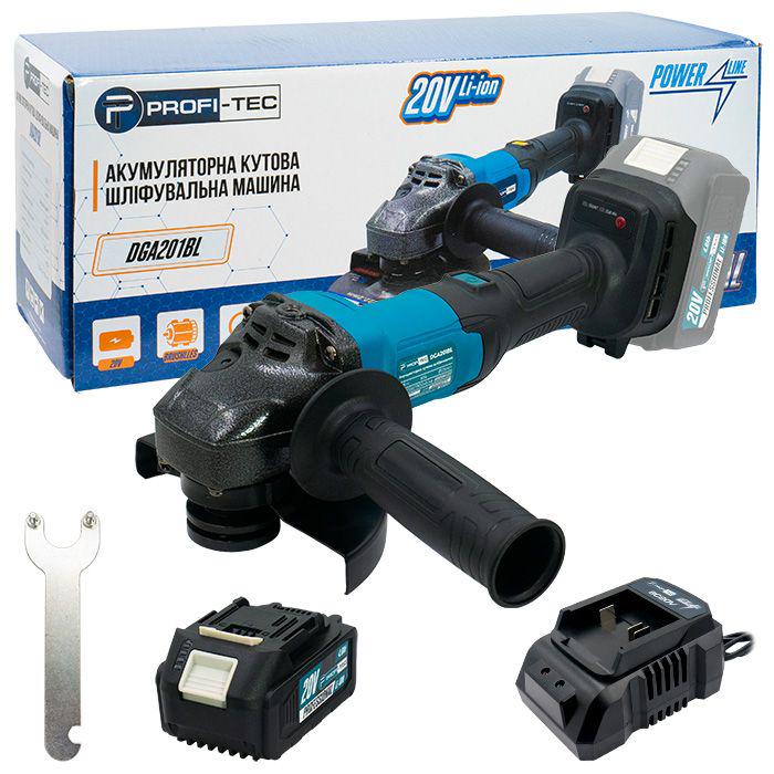 Машина шлифовальная аккумуляторная угловая PROFI-TEC 20V DGA201BL (007045)