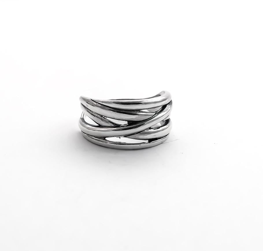 Кольцо серебряное переплетенное с чернением Maxi Silver 8591 SE р. 20 (8859182)