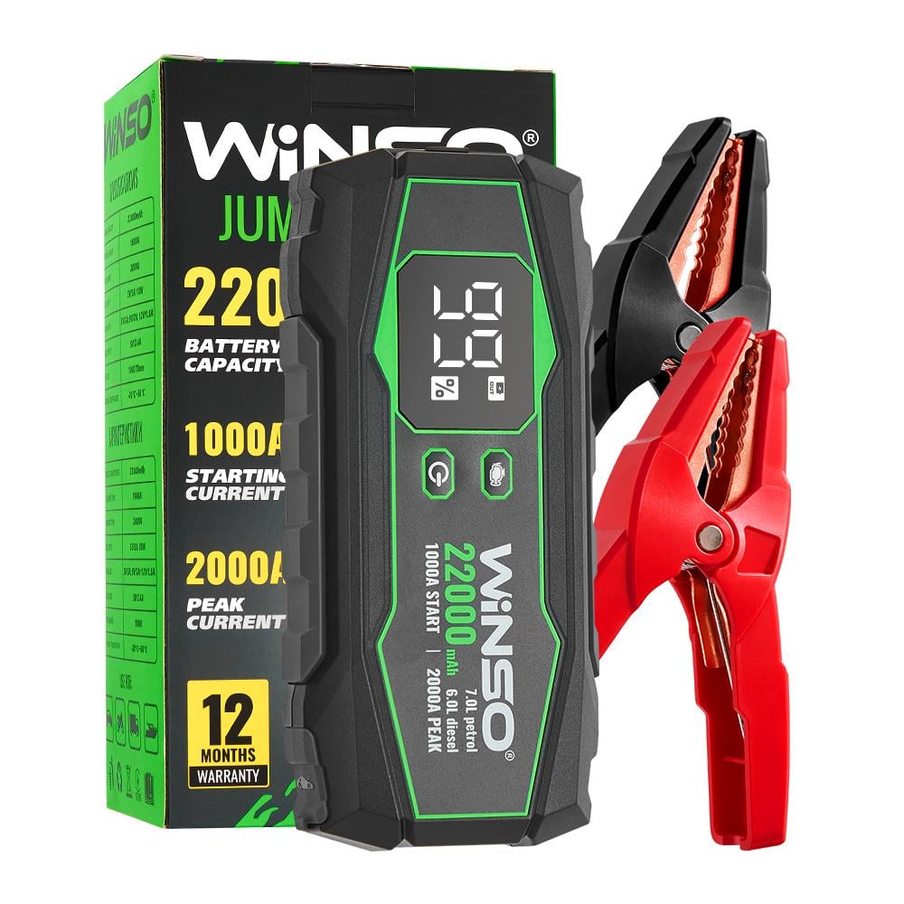 Пусковое устройство WINSO Jump Starter 1000A/2000A 22000 mAh (141000) - фото 4