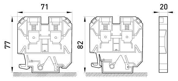 Клемма винтовая наборная E.NEXT e.tc.din.pro.70 192А 70 мм2 х 76,5х22х78,5 мм Серый (p049008) - фото 2 Клемма винтовая наборная E.NEXT e.tc.din.pro.70 192А 70 мм2 х 76,5х22х78,5 мм Серый (p049008) - фото 2