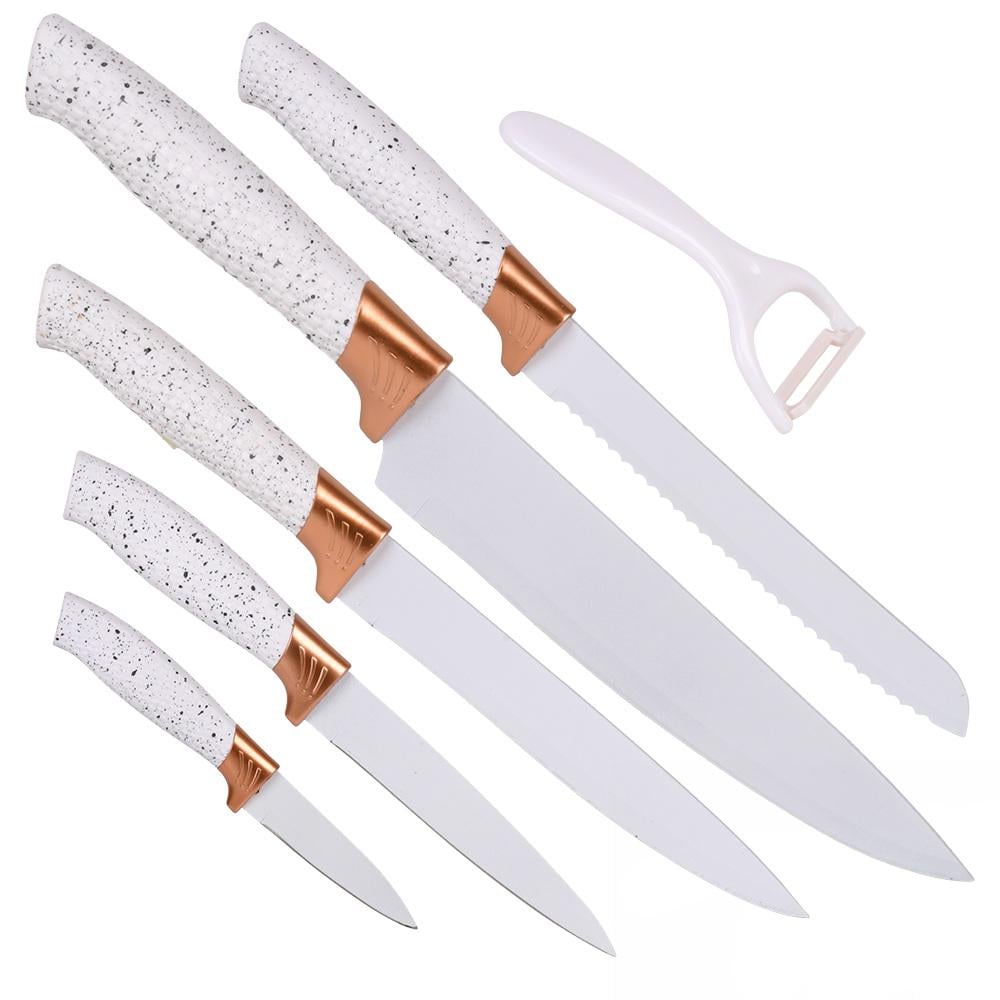 Набор ножей на подставке с точилкой 7 пр. White