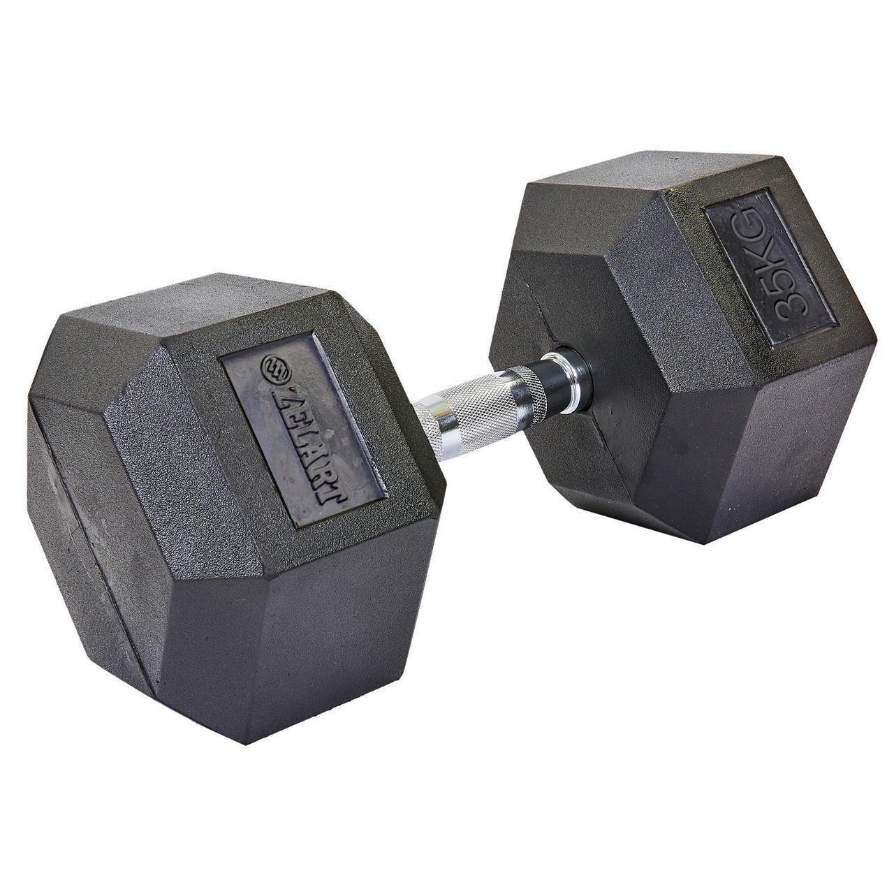 Гантель цельная Zelart TA-5159-35 шестигранная гексагональная обрезиненная 35 кг (2532853823)