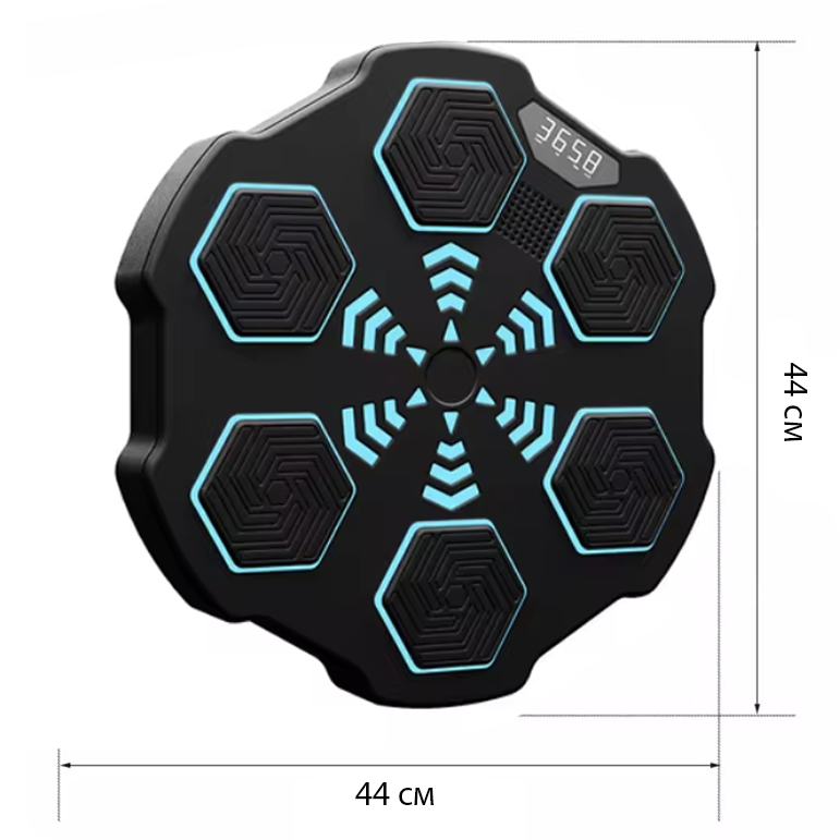 Боксерский музыкальный тренажер с LED подсветкой и перчатками Черный (76643306) - фото 5