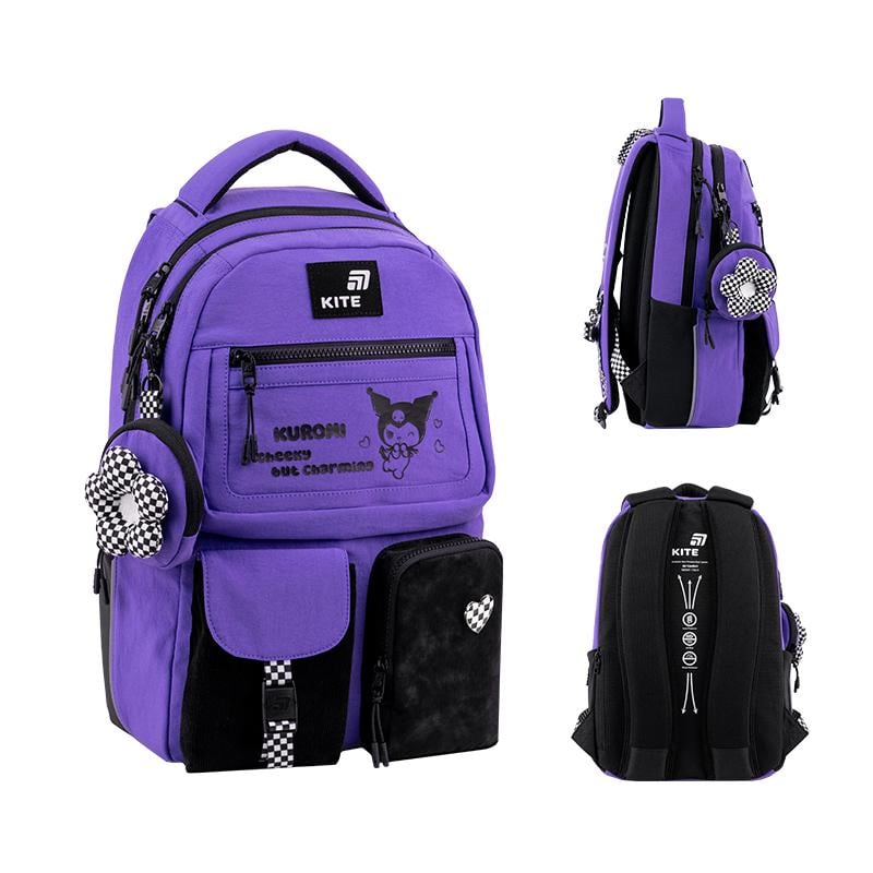 Школьный рюкзак KITE Education teens HK26-2587M-1 Kuromi ортопедическая спинка (996168)