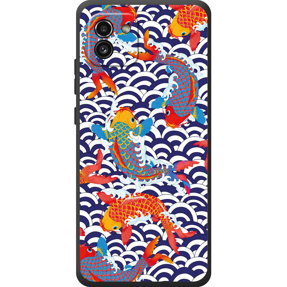 Чехол BoxFace Samsung Galaxy A03 (A035) Koi Fish Черный силикон (44031-up2477-44507)