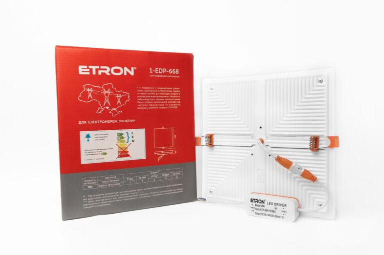 Світильник світлодіодний Etron Decor 1-EDP-668 36 Вт 5000 К ІР20 квадрат - фото 2