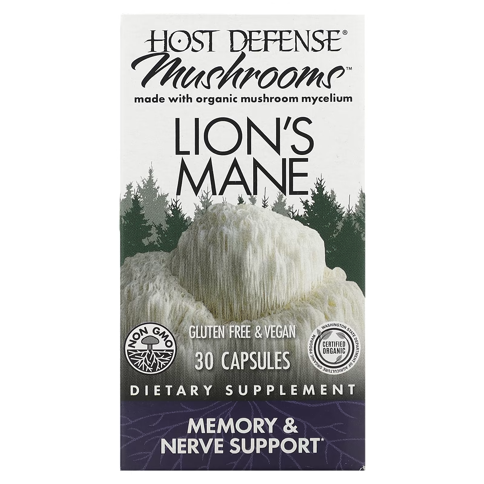 Добавка ежовик гребенчатый Host Defense Mushrooms 30 капсул